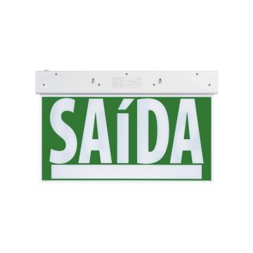 Placa de Saída de Emergência Autônoma 50x25 Verde com Adesivos