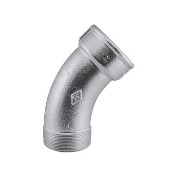 Curva galvanizada Macho x Fêmea 45º